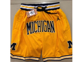 Michigan Wolverines Throwback Basketball Short Yellow