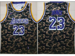Los Angeles Lakers #23 LeBron James Jersey Camo
