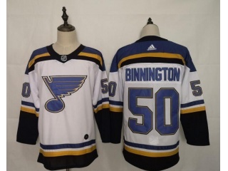 Adidas St.Louis Blues #50 Jordan Binnington Hockey Jersey White