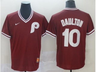 Philadelphia Phillies #10 Darren Daulton Nike Cooperstown Collection Legend V-Neck Jersey Red