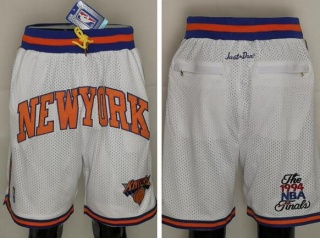 New York Knicks Throwback Basketball Shorts White