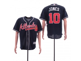 Atlanta Braves 10 Chipper Jones Cool Base Jersey 2019 Blue