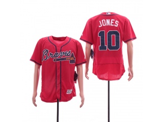 Atlanta Braves 10 Chipper Jones Flex Base Jersey 2019 Red