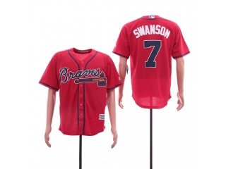 Atlanta Braves 7 Dansby Swanson Cool Base Jersey 2019 Red