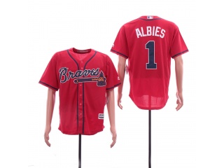 Atlanta Braves 1 Ozzie Albies Cool Base Jersey 2019 Red