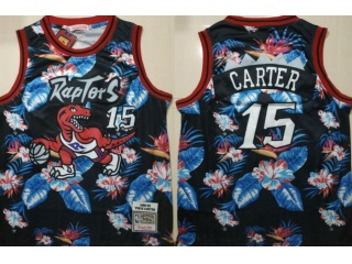 Toronto Raptors #15 Vince Carter 1998-99 Hardwood Classic Jersey Ness Floral Fashion