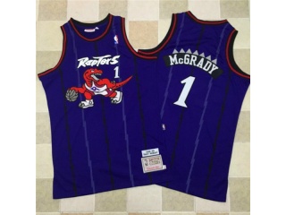 Toronto Raptors 1 Tracy McGrady 1988-99 Hardwood Classic Throwback Basketball Jersey Purple