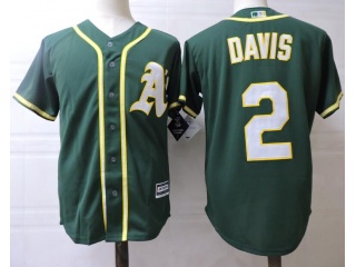 Oakland Athletics #2 Khris Davis Cool Base Jersey Green