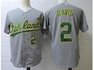 Oakland Athletics #2 Khris Davis Cool Base Jersey Grey