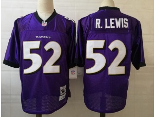 Baltimore Ravens #52 R.Lewis Throwback Jersey Purple