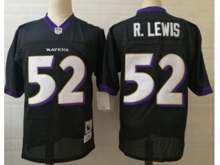 Baltimore Ravens #52 R.Lewis Throwback Jersey Black