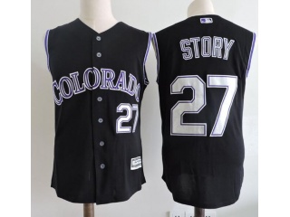 Colorado Rockies 27 Trevor Story Vest Baseball Jersey Black