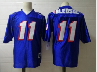 New England Patriots 11 Drew Bledsoe Throwback Football Jersey Blue