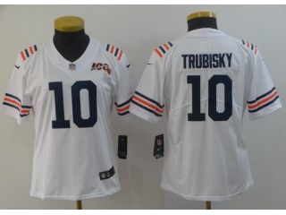 Woman Chicago Bears #10 Mitch Trubisky Throwback Vapor Untouchable Limited Jersey White