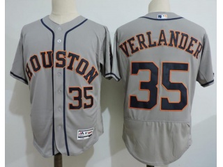 Houston Astros 35 Justin Verlander With Number Flexbase Jersey Gray