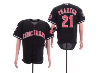 Cincinnati Reds #21 Frazier Cool Base Jersey Black