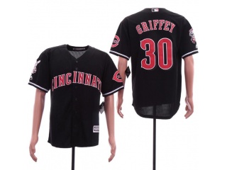 Cincinnati Reds #30 Ken Griffey Jr Cool Base Jersey Black