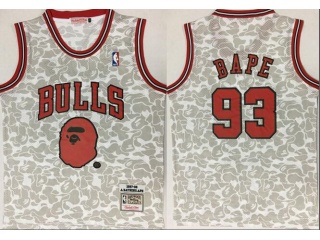 BAPE x Mitchell & Ness Chicago Bulls #93 Bape Swingman Jersey White