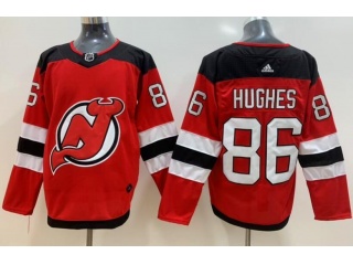 Adidas New Jersey Devils #86 Jack Hughes Hockey Red
