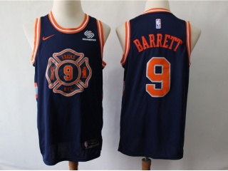 Nike New York Knicks 9 RJ Barrett Basketball Jersey Navy Blue City
