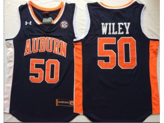 Auburn Tigers #50 Austin Wiley College Basketball Jersey Blue
