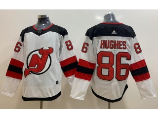 Adidas New Jersey Devils #86 Jack Hughes Hockey White