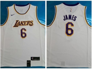 Nike Los Angeles Lakers #6 LeBron James Swingman Basketball Jersey White