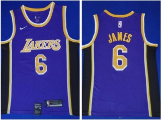 Nike Los Angeles Lakers #6 LeBron James Swingman Basketball Jersey Purple