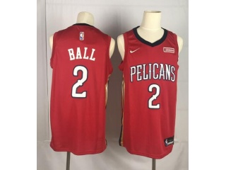 Nike New Orleans Pelicans #2 Lonzo Ball Swingman Jersey Red