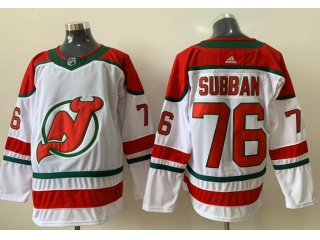 Adidas New Jersey Devils #76 P.K. Subban Hockey White/Green