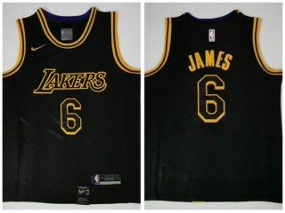 Nike Los Angeles Lakers #6 LeBron James City Swingman Basketball Jersey Black