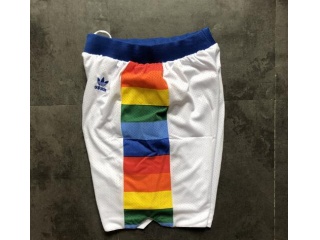 Denver Nuggets Basketball Shorts White Rainbow