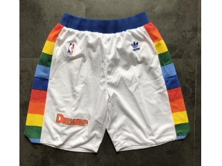 Denver Nuggets Basketball Shorts White Rainbow