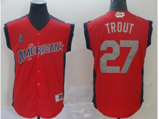2019 All Star Los Angeles Angels #27 Mike Trout Jersey Red
