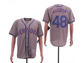 New York Mets #48 Jacob deGrom Cool Base Jersey Grey