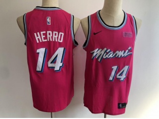 Nike Miami Heat 14 Tyler Herro Basketball Jersey Pink Earned