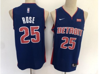 Nike Detroit Pistons 25 Derrick Rose Basketball Jersey Blue