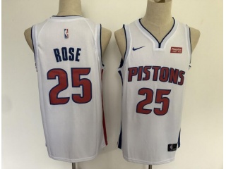 Nike Detroit Pistons 25 Derrick Rose Basketball Jersey White