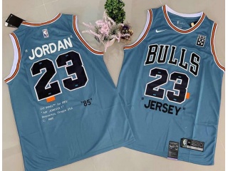 Chicago Bulls 23 Michael Jordan Basketball Jersey Light Blue Classic 1985