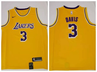 Nike Los Angeles Lakers 3 Anthony Davis Basketball Jersey Yellow Swingman