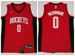 Nike Houston Rockets 0 Russell Westbrook Basketball Jersey Red/Black