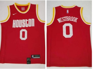 Nike Houston Rockets #0 Russell Westbrook Throwback Jersey Red