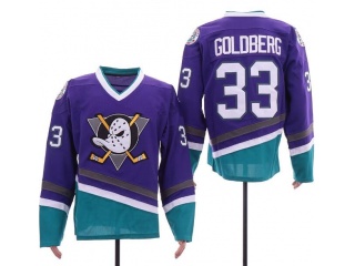 Anaheim Mighty Ducks #33 Greg Goldberg Movie Hockey Jersey Purple