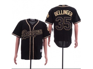 Los Angeles Dodgers #35 Cody Bellinger Black Base Jersey Gold