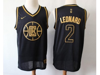 Nike Los Angeles Clippers #2 Kawhi Leonard Jersey Black Gold