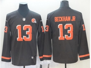 Cleveland Browns #13 Odell Beckham Jr Long Sleeves Vapor Untouchable Limited Jersey Brown