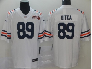 Chicago Bears #89 Mike Ditka Throwback 100th Vapor Untouchable Limited Jersey White