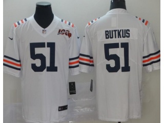 Chicago Bears #51 Dick Butkus Throwback 100th Vapor Untouchable Limited Jersey White