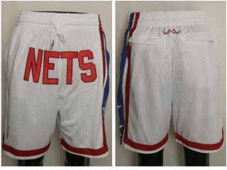 Brooklyn Nets White Throwback Shorts