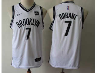 Youth Nike Brooklyn Nets #7 Kevin Durant Basketball Jersey White